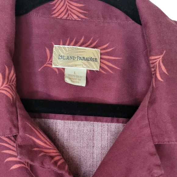 Island PARADISE SILK MEN'S FLORAL SHIRT SIZE L Button Down - Picture 3 of 6